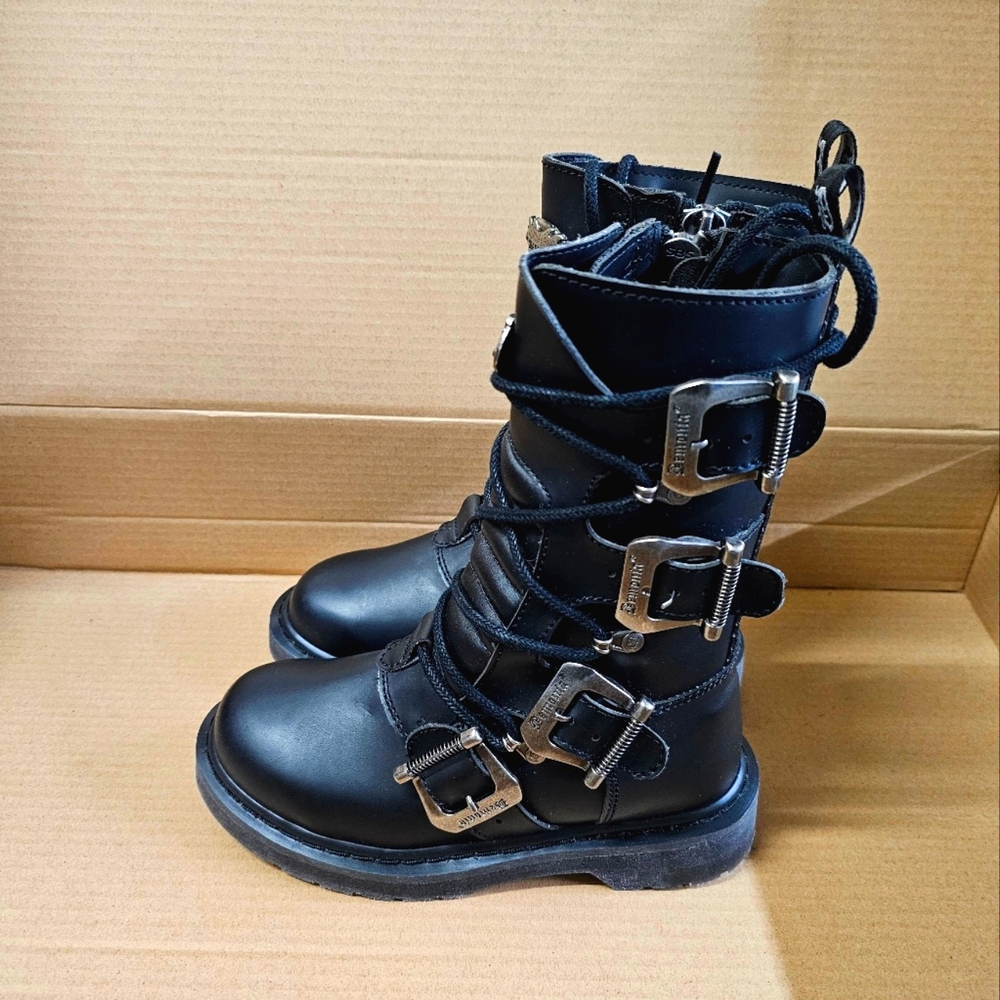 Demonia Bolt-265 Unisex Vegan Leather Mid-Calf Boots
